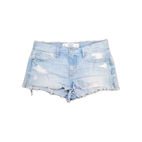 Abercrombie & Fitch Pants - Y2K Abercrombie & Fitch Sz 2 W26 Ultra Low Rise Denim Cut Off Jean Shorts Blue